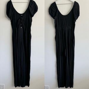 Abercrombie & Fitch black short sleeve long pant jumpsuit size large petite